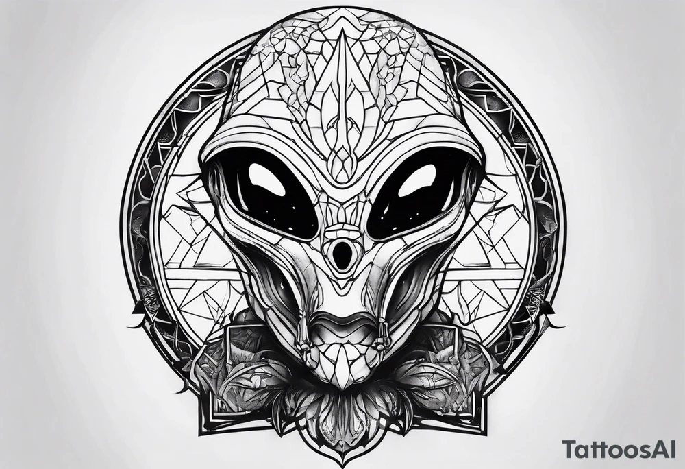 Alien smoking tattoo idea