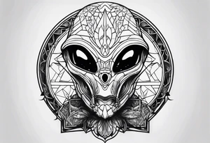Alien smoking tattoo idea