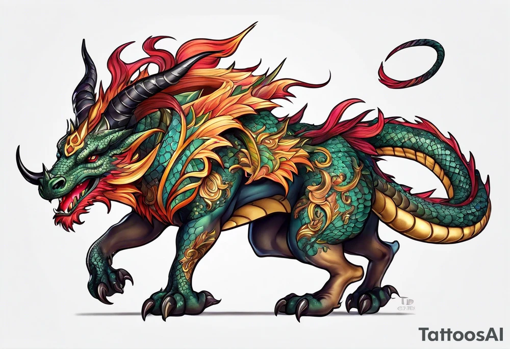 Taurus dragon whole body girly tattoo idea