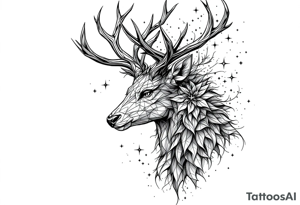 Magical deer tattoo idea