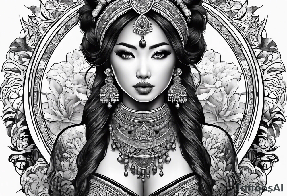 ethnic woman tattoo idea