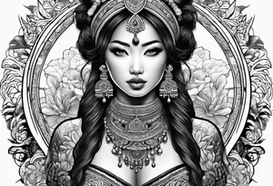 ethnic woman tattoo idea