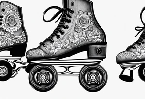 Roller skates with a speaker behind tattoo idea