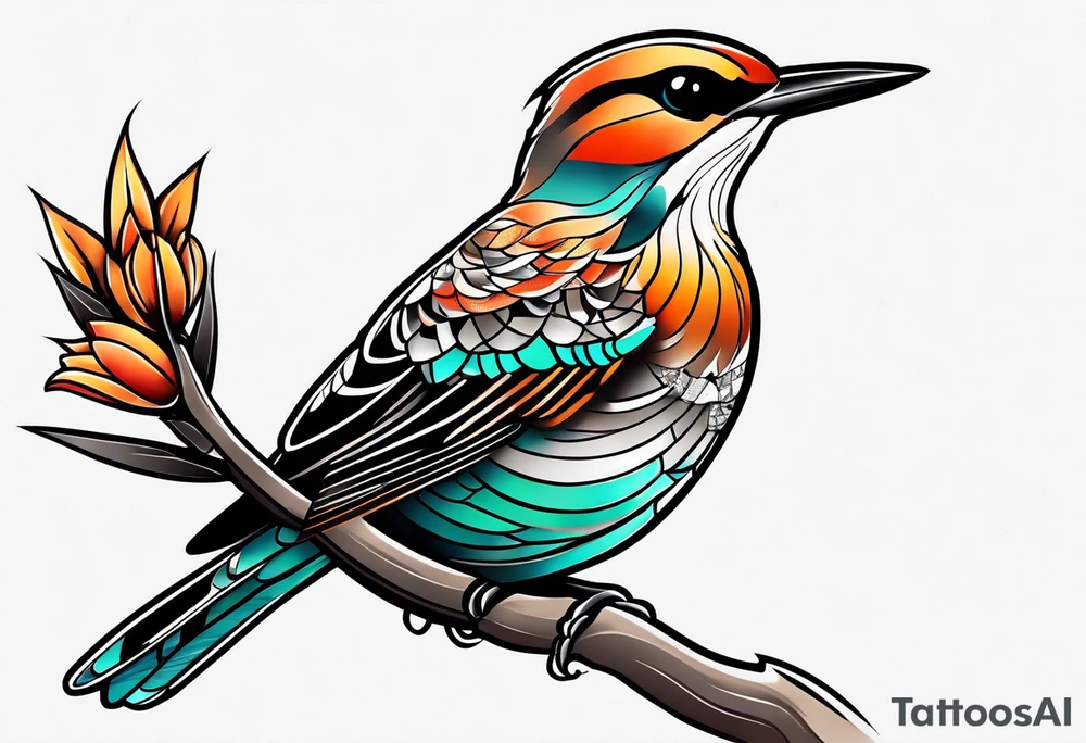 Female flicker bird tattoo idea