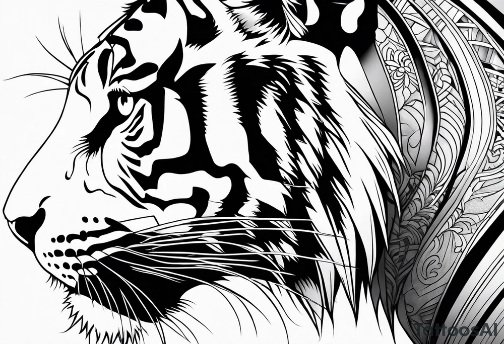 tiger vertical tattoo idea
