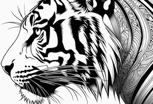 tiger vertical tattoo idea