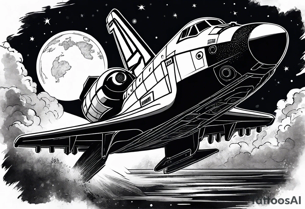 space shuttle launching to space tattoo idea