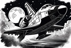 space shuttle launching to space tattoo idea