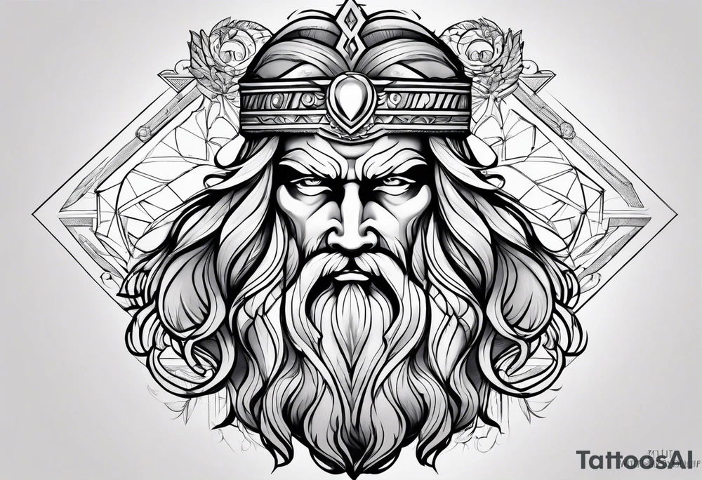 powerful majestic zeus tattoo idea