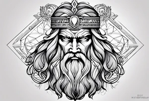 powerful majestic zeus tattoo idea
