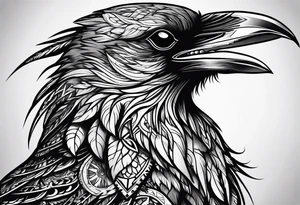 Raven wolf tattoo idea