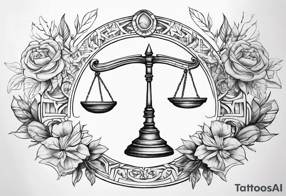 libra zodiac sign tattoo idea