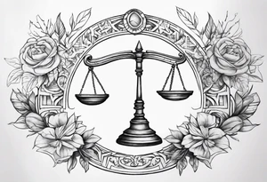 libra zodiac sign tattoo idea