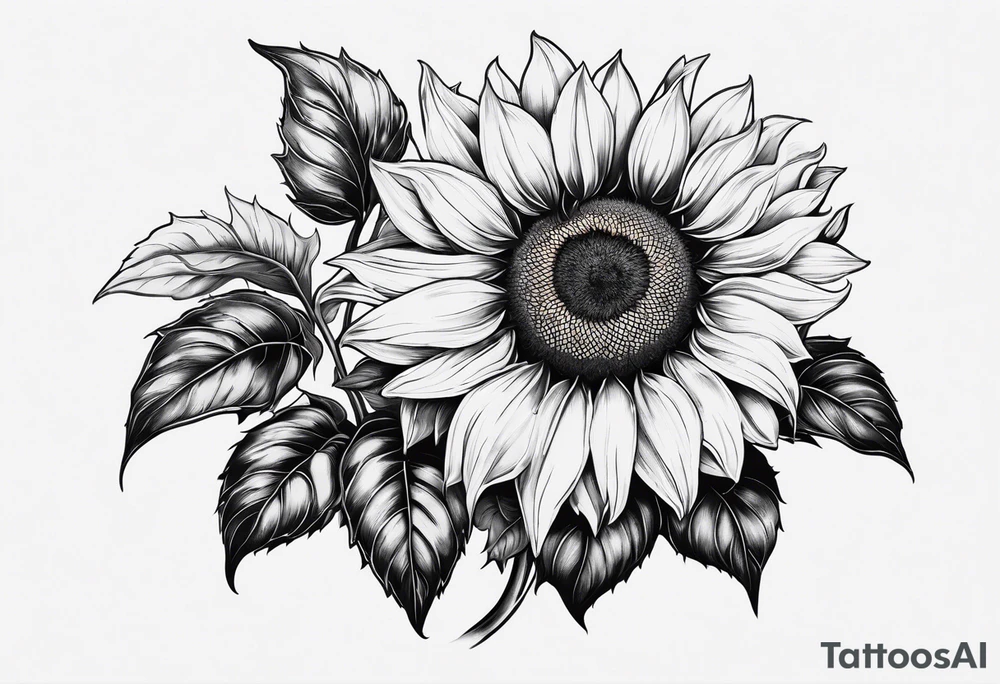 a sunflower tattoo idea