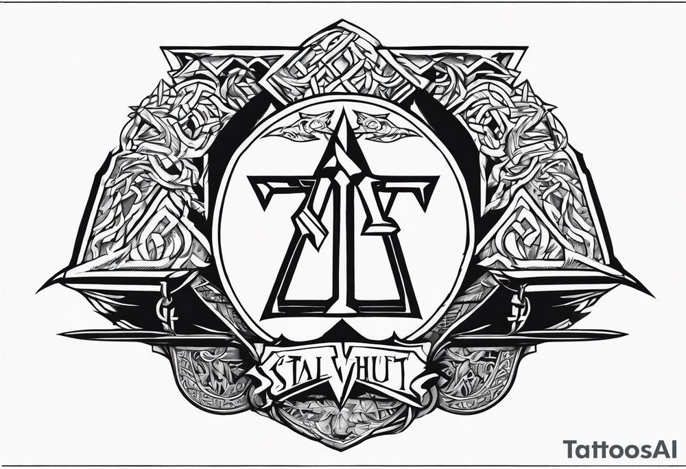 Valhalla sword shield dragon axe Valknut barbed wire
steps tattoo idea Valhalla sword shield dragon axe Valknut barbed wire
steps tattoo idea
