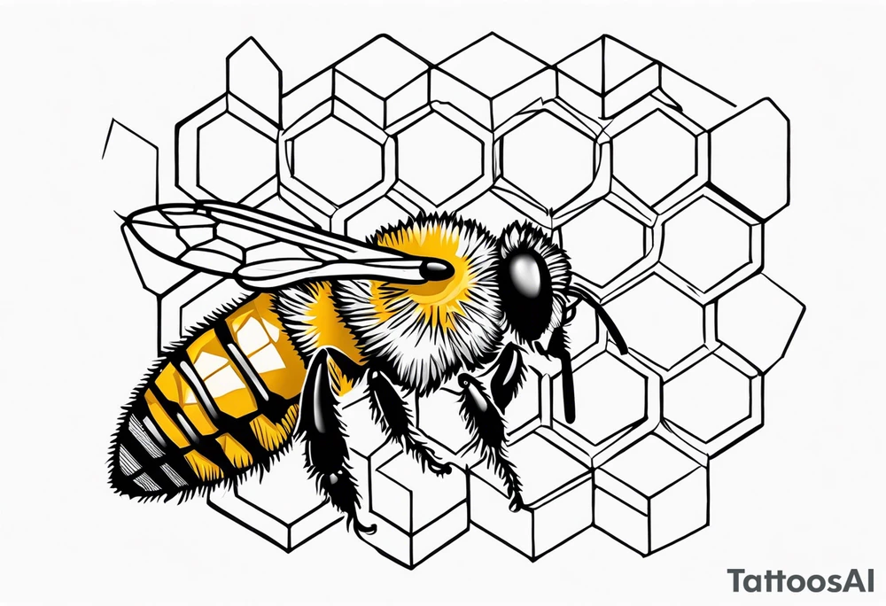 geometric honey comb tattoo idea