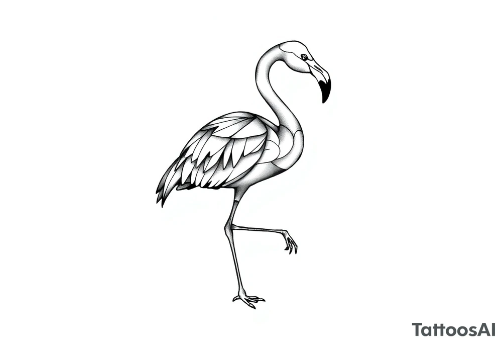 cute flamingo tattoo idea