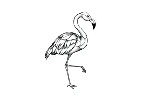 cute flamingo tattoo idea