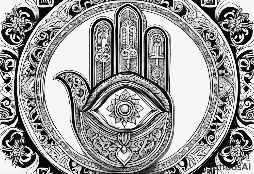 the hand of Fatima tattoo idea