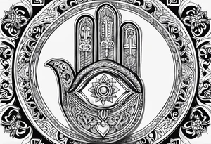the hand of Fatima tattoo idea
