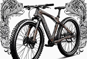 Mountain bike made of a copperhead body tattoo idea