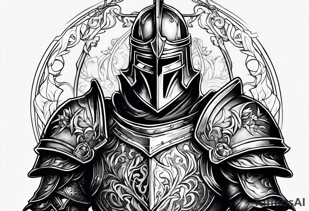 muscular knight tattoo idea