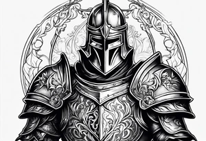 muscular knight tattoo idea