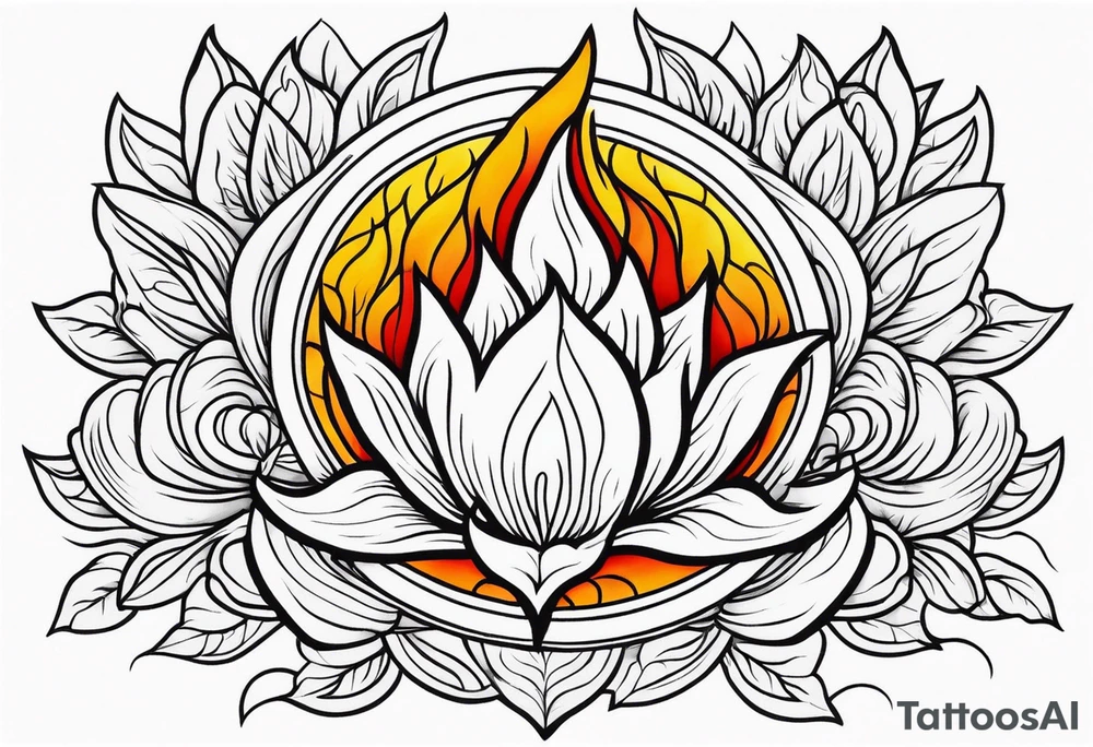 tongue of fire
old school vintage simple traditional design with vintage flowers surrounding
bold color simple tattoo idea