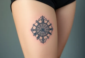 vintage roman numerals within ornate clockwork mechanism tattoo idea