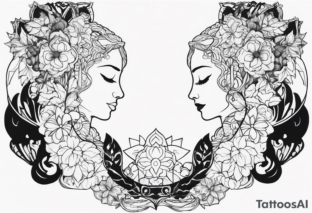 Our two shadows merge inseparably
Mend me to your side and never let go tattoo idea