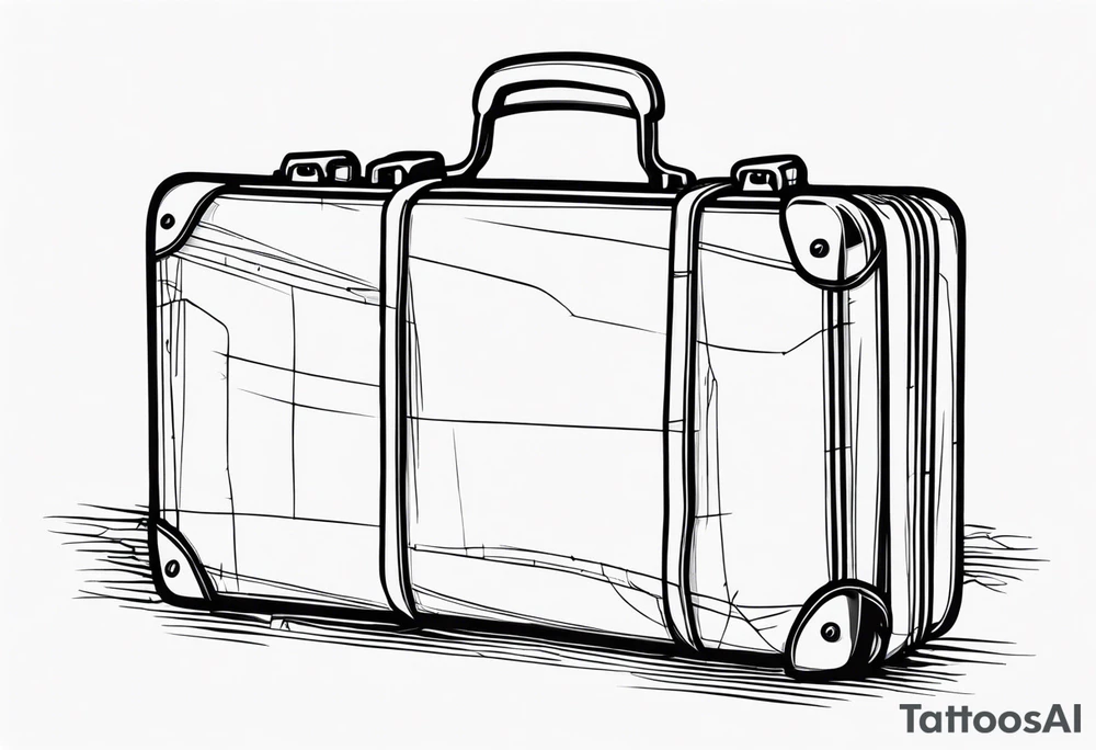 Cardboard suitcase outline tattoo idea