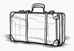 Cardboard suitcase outline tattoo idea