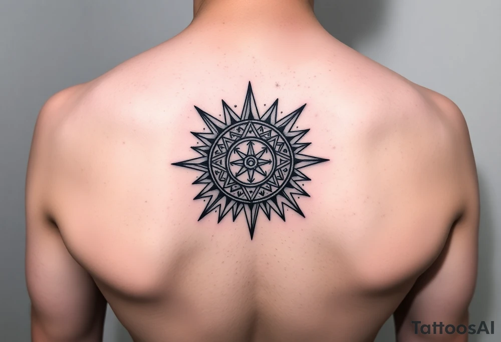 celestial sun and moon with constellation patterns tattoo idea