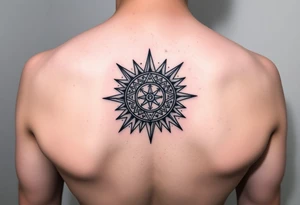 celestial sun and moon with constellation patterns tattoo idea