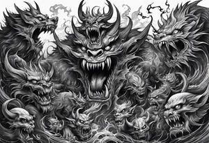 demons crawling from hell tattoo idea