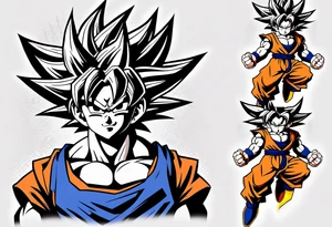son goku neben crelyn sitzend tattoo idea