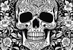 Full Skeleton wrapped in vines tattoo idea