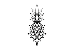 Pineapple Pubic crown
 diamond vagina and anus tattoo idea