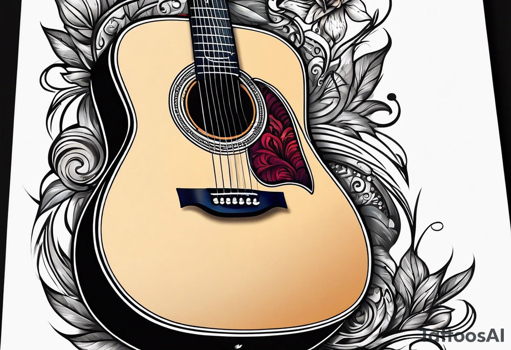 Acoustic guitar tattoo idea