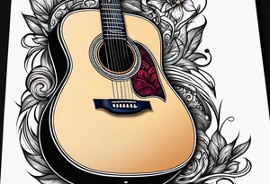 Acoustic guitar tattoo idea