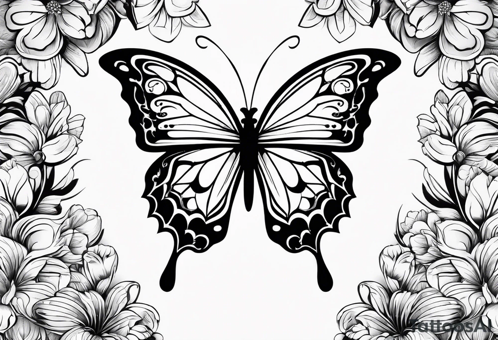 butterfly makes a heart tattoo idea