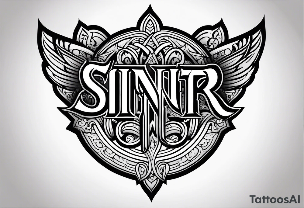 Saint  Sinner tattoo  ambigram design tattoo idea