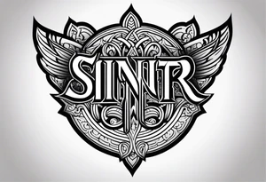 Saint  Sinner tattoo  ambigram design tattoo idea