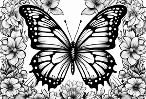 wing, flower, butterfly , tattoo idea