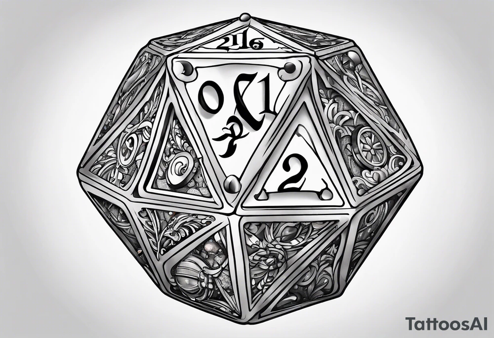 a twenty sided die tattoo idea