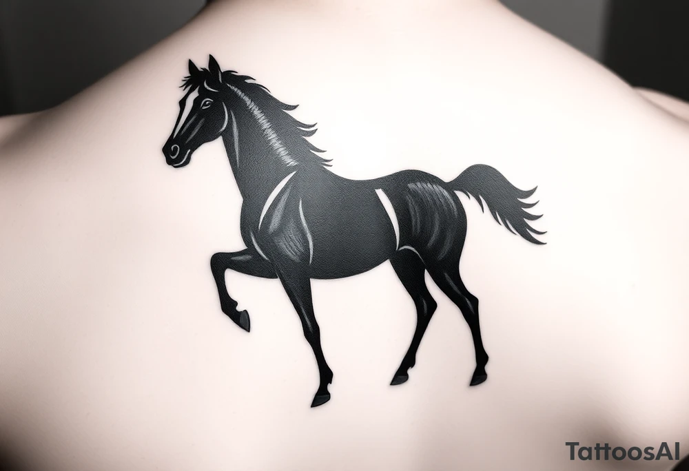 horse silhouette tattoo idea