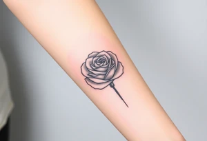 A rose with a large kings 
crown on-top of it tattoo idea