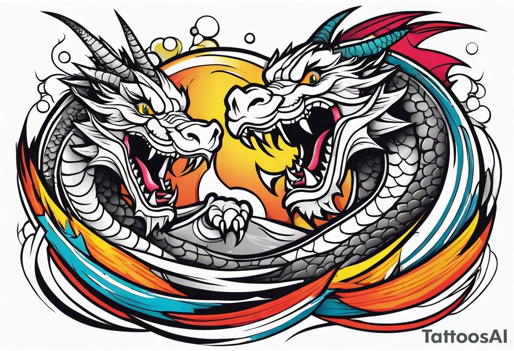 roaring dragons tattoo idea