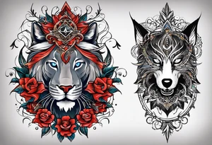 Нежные тонкие пионы с линиями и центральной звездой tattoo idea