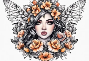 Fairy, bird and pennies tattoo idea
